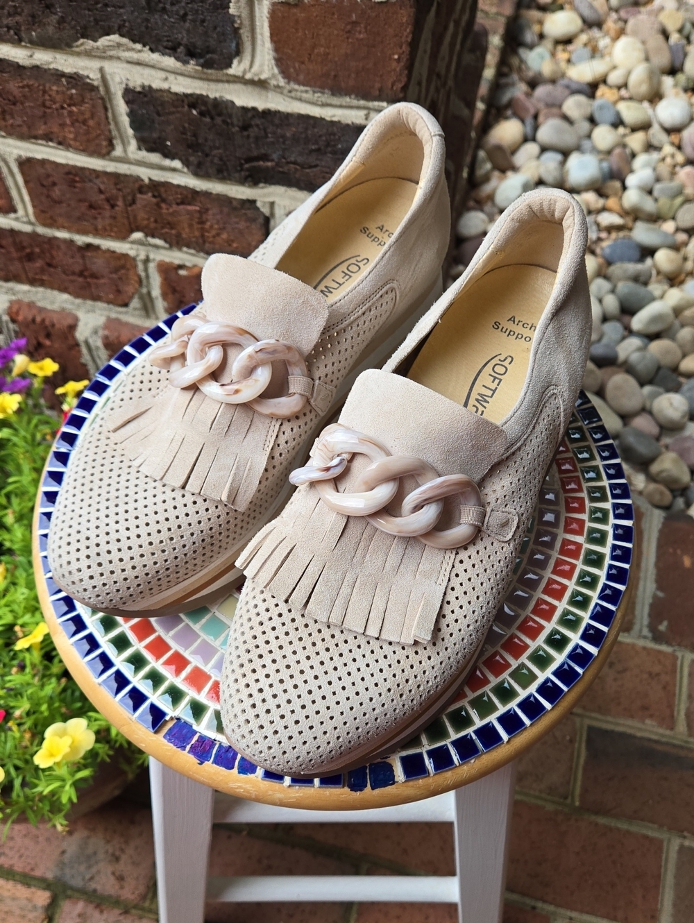 SoftWaves Cadie Tassel Camel Loafer Suede